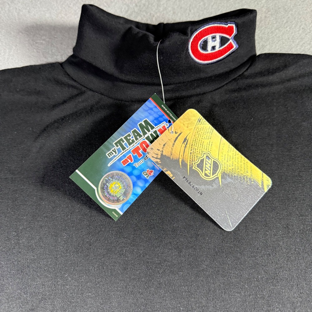 VTG 2000s Montreal Canadiens NHL My Team My Town Mock Neck Shirt M NWT Deadstock